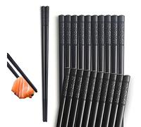 YFWOOD Palillos Reutilizables, 10 Pares de Palillos, Palillos japoneses de Fibra de Vidrio de 9.5 Pulgadas, Palillos Coreanos Antideslizantes para niños Palillos para Alimentos
