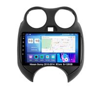 YFYANFEI Android 15 Dubbel DIN Autoradio voor Nissan March 2010-2017, Draadloze Carplay Android Auto Bluetooth GPS Navi WiFi FM RDS Achteruitrijcamera,8 Core 4G+WiFi 8G+128G