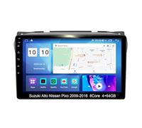 YFYANFEI Android 15 Dubbel DIN Autoradio voor Suzuki Alto Nissan Pixo 2009-2016, Draadloze Carplay Android Auto Bluetooth GPS Navi WiFi FM RDS Achteruitrijcamera,8 Core 4G+WiFi 4G+64G