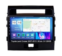 YFYANFEI Android 15 Dubbel DIN Autoradio voor Toyota Land Cruiser 2007-2015, Draadloze Carplay Android Auto Bluetooth GPS Navi WiFi FM RDS Achteruitrijcamera,8 Core 4G+WiFi 8G+128G