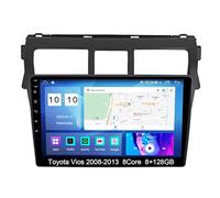 YFYANFEI Android 15 Dubbel DIN Autoradio voor Toyota Vios 2008-2013, Draadloze Carplay Android Auto Bluetooth GPS Navi WiFi FM RDS Achteruitrijcamera,8 Core 4G+WiFi 8G+128G