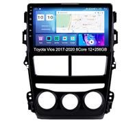 YFYANFEI Android 15 Dubbel DIN Autoradio voor Toyota Vios 2017-2020, Draadloze Carplay Android Auto Bluetooth GPS Navi WiFi FM RDS Achteruitrijcamera,8 Core 4G+WiFi 12G+256G