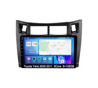 YFYANFEI Android 15 Dubbel DIN Autoradio voor Toyota Yaris 2005-2011, Draadloze Carplay Android Auto Bluetooth GPS Navi WiFi FM RDS Achteruitrijcamera,8 Core 4G+WiFi 8G+128G