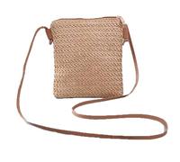 YFZCLYZAXET Bolso De Paja A La Moda para Mujer Bolso Tejido De Ratán Bandolera Cruzada Bolso Cuadrado Pequeño Trenzado Bolso Bohemio para Playa Y Café