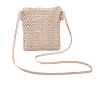 YFZCLYZAXET Bolso De Paja A La Moda para Mujer Bolso Tejido De Ratán Bandolera Cruzada Bolso Cuadrado Pequeño Trenzado Bolso De Playa Bohemio Beige