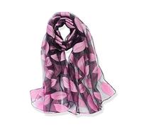 YFZYT Mujeres Bufanda Echarpe Pañuelo Foulard, Larga Suave Chal de Gasa Fina Envoltura Entretiempo Primavera Verano Otoño Chales para Fiesta Playa Uso Diario - Hojas de Color Púrpura