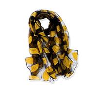 YFZYT Mujeres Bufanda/Echarpe/Pañuelo/Foulard, Larga Suave Chal de Gasa Fina Envoltura, Entretiempo Primavera Verano Otoño Chales Elegantes para Fiesta, Playa, Uso Diario - Hojas Amarillas