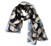 YFZYT Mujeres Bufanda/Echarpe/Pañuelo/Foulard, Larga Suave Chal de Gasa Fina Envoltura, Entretiempo Primavera Verano Otoño Chales Elegantes para Fiesta, Playa, Uso Diario - Hojas Beige
