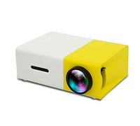 YG300 LED Mini Projector Supports 1080P Playback 480x272 Pixels Portable Home Media Built-In Speaker Player (Color : Blue) (Yellow)