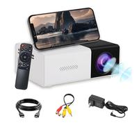 YG300 Mini Proyector Portátil,Full HD 1080P Proyector Inteligente de bajo Ruido para Cine en casa,Video proyector de Cine pequeño Compatible con DVD/Phone/HDMI/USB/PC/Audio,Interior Exterior (Negro)