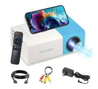 YG300 Mini Proyector Portátil,Full HD 1080P Proyector Inteligente de bajo Ruido para Cine en casa,Video proyector de Cine pequeño Compatible con DVD/Phone/HDMI/USB/PC/Audio,Interior Exterior (Azul)
