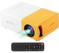 YG300 Mini Proyector Portátil para Cine en Casa, Proyector de Vídeo de Cine LED 3D para Smart TV, Películas HD 4K 1080P, Versión Mejorada YG300 600 Lúmenes HDMI USB Audio (Yellow)