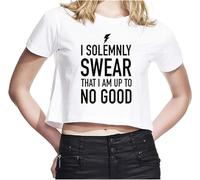 YGAMIJIXG I Solemnly Swear That I Am Up to No Good Funny Slogan Women T Shirt
