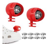 Ygapuzi - 2 faros delanteros para zapatos de cocodrilo, ligeros, impermeables, para zapatos, luces que brillan durante 72 horas en la oscuridad, los rellenos más lindos para cocodrilos (Rojo)