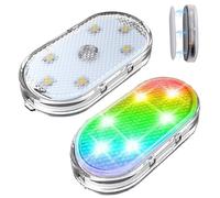 Ygapuzi 2 Piezas Luces LED Inalámbricas para el Interior del Coche Luz Táctil LED Recargable por USB con 6 Perlas de LED Superbrillantes Luz Ambiental para el Interior del Coche