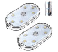 Ygapuzi 2 piezas Luces LED Inalámbricas para el Interior del Coche Luz Táctil LED Recargable por USB con 6 Perlas de LED Superbrillantes Luz Ambiental para el Interior del Coche Accesorios Universales
