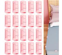 Ygapuzi 20 Piezas de plástico de la Cama Hoja de Pinzas, Clips de sujeción de sábanas con Ajuste de Dos velocidades Clips para sábanas de Cama Mantiene la sábana en su Lugar para Ropa (Rosa)