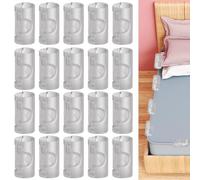 Ygapuzi 20 Piezas de plástico de la Cama Hoja de Pinzas, Clips de sujeción de sábanas con Ajuste de Dos velocidades Clips para sábanas de Cama Mantiene la sábana en su Lugar para Ropa (Transparente)