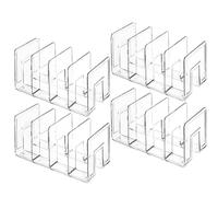 Ygapuzi 4 Paquetes de acrílico clasificador de Archivos, 4 Ranuras Grandes Organizador de Escritorio, de Escritorio de Carpetas Organizador de Soporte, Almacenamiento de Oficina de pie (Transparente)