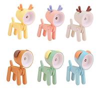 Ygapuzi 6pcs mini LED Children 's LAMP adorable Small Phone Support Soporte móvil ajustable con forma de perro/ciervo, DIY adorable lámpara animal al lado de la cama del dormitorio de los niños