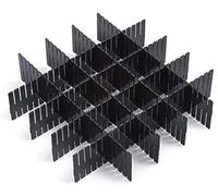 Ygapuzi 8 piezas DIY divisores de cajón organizador de cajón de rejilla de plástico separadores de almacenamiento contenedor ordenado para armario, ropa interior, calcetines, cosmética (Negro)