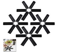 Ygapuzi Almohadilla Aislante Térmica Plegable,Salvamanteles De Mesa con Aislamiento Antideslizante,Posavasos,Mantel Individual para Sartenes Calientes,Utensilios De Comedor De Cocina (4 Paquete)