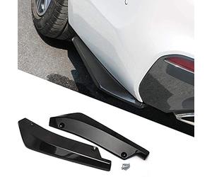 Ygapuzi Difusor de Labios de Parachoques Trasero de Coche, Protector Divisor de faldón de Guardabarros Lateral Universal para automóvil, alerón de ángulo Envolvente con 6 Pernos, 1 par (Negro)