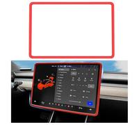 Ygapuzi El marco de protección del borde de la pantalla es compatible con Tesla 3 / y 2017-2023 consola central de silicona pantalla táctil decorativa rodillera antideslizante (Rojo)