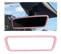 Ygapuzi Espejo retrovisor marco protector, Silicona Auto Interior Espejo Retrovisor Cubierta Ribete Protector Cubierta Compatible con el Modelo 3 Modelo Y, Accesorios de coche lindo (Rosa)