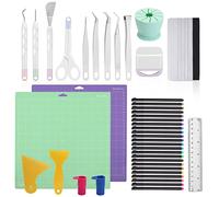 YGboost Kit de Accesorios para Cricut Maker & Explore Air: Herramientas para Vinilo, deshierbar, raspador, espátula, recolector de Recortes, Alfombra de Corte, Regla y rotuladores