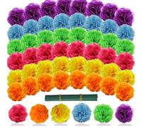 YGbridge Flores artificiales de caléndula con tallos, 60 piezas de flores de seda para decoración del día de los muertos, decoración de Diwali, decoraciones de ofrenda, guirnalda de caléndula para
