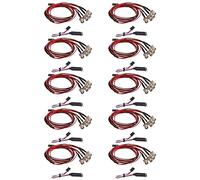 YGBWAOV 10X Kit de 4 Luces LED 2 2 Rojo con Panel de Control de Lámpara de 3 Canales para TRX4