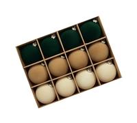 YGBWAOV 12 Piezas de Adornos Navideños de Terciopelo, Bolas de Plástico Flocado Irrompibles, Decoraciones Colgantes para Fiestas Navideñas A