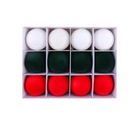 YGBWAOV 12 Piezas de Bolas Colgantes de Navidad para Fiestas Navideñas, Bolas de Navidad, Bolas Redondas de Peluche para Hacer Tú Mismo, Caja de Regalo, Adornos para Árbol de Navidad D
