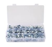 YGBWAOV 135 Piezas Abrazadera Manguera Abrazadera de Doble Oreja 8-18 mm Tornillo Sin Fin Abrazaderas Tubo Manguera Agua y Combustible Clips Abrazaderas Combustible Manguera Kit Surtido