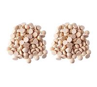 YGBWAOV 200 Piezas de 20 mm de Media Cuentas de Madera, Bolas de Madera Redondas Naturales Divididas Sin Terminar Cuentas Sueltas para Manualidades Navideñas