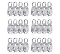 YGBWAOV 24 Piezas Bloque De Polea ÚNico Rodillo De Polea PequeñA De Acero Inoxidable M15 Para Cuerda Cable En Polea Exterior Giratoria De Plata De 360 °
