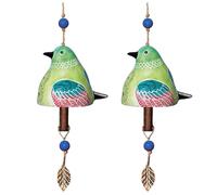 YGBWAOV 2X Bird Song Bell DecoracióN de JardíN, Campana de Viento RúStica Colgante, Colgante de Campana de Tubo de Metal Colgante de Campana de Puerta D