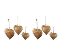 YGBWAOV 2X Campana Decorativa de Metal en Forma de CorazóN 3D con Cuerda Colgante Campana de Metal de LatóN Envejecido