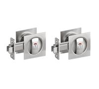 YGBWAOV 2X Cerradura de Puerta de Bolsillo con Luz Indicadora, Pestillo de Bolsillo Cuadrado de Privacidad Plateado, Herrajes para Puerta de Bolsillo con Cerradura de Puerta de