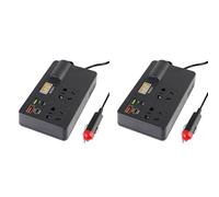 YGBWAOV 2X Inversor de Coche de 12 V/24 V, 200 W de CC A CA, 220 V, con Interruptor Convertidor QC 3.0, Cargadores USB/PD/Tipo C, Dispositivo de Detección de Voltaje B