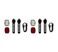 YGBWAOV 2X Juego de Luces para Bicicleta, Delanteras y Traseras, Carga USB, para de Montaña, Luz Delantera y Trasera para Bicicleta de Carretera