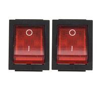 YGBWAOV 2X Luz Roja 4 Pin DPST ON/OFF Interruptor Basculante 15A/250V 20A/125V AC 28x22mm