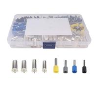 YGBWAOV 390Pcs AWG (2 4 6 8 10 12 14 16) Kits de FéRulas de Cable Herramienta de Prensado de Mangas de Conector de Terminal de Crimpado
