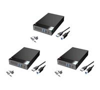 YGBWAOV 3Conjunto Estuche para Disco Duro SATA A USB 3.0 de 3,5 Pulgadas: Carcasa para Disco Duro Externo, Transferencia de Datos, Caja para Disco Duro para PC y Portátil, Enchufe UE