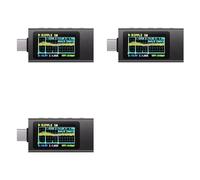 YGBWAOV 3X Medidor de Potencia Tipo C KWS-X1, Comprobador de Voltaje de CC, Amperímetro, Medidor de Potencia, Pantalla Digital Multifunción para Herramientas de Electricista