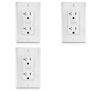 YGBWAOV 3X Salida GFCI de 20 A, Receptáculo Eléctrico GFI con Indicador LED, Interruptor de Circuito de Falla A A Prueba de Manipulaciones de 20 A