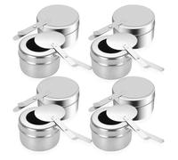 YGBWAOV 8 Soportes para Combustible para Frotar, Soporte para Combustible de Mecha para Frotar de Acero Inoxidable con Tapa, Soporte para Caja de para para Frotar, Barbacoa