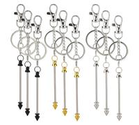 YGBWAOV 9 Llaveros con Cuentas de 3 Colores, Barras de con Cuentas de Metal A Granel, Barra de Llaveros en con Cierres de Garra, con Cuentas