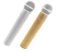 YGBWAOV Accesorios de Micrófono con Diamantes de Imitación Brillantes para Decoración del Hogar, Adorno para Uso Doméstico, Práctica de Canto y Habla.